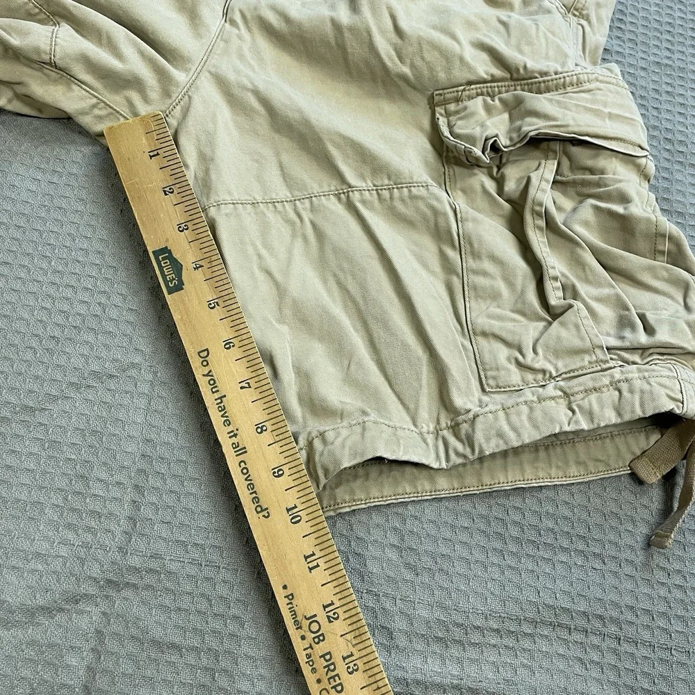 Vintage Abercrombie & Fitch Cargo Shorts 34 Men's Khaki Button Fly Drawstring